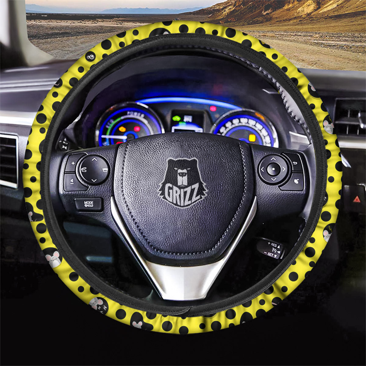 Cheese Cartoon Print Pattern Car Steering Wheel Cover-grizzshop