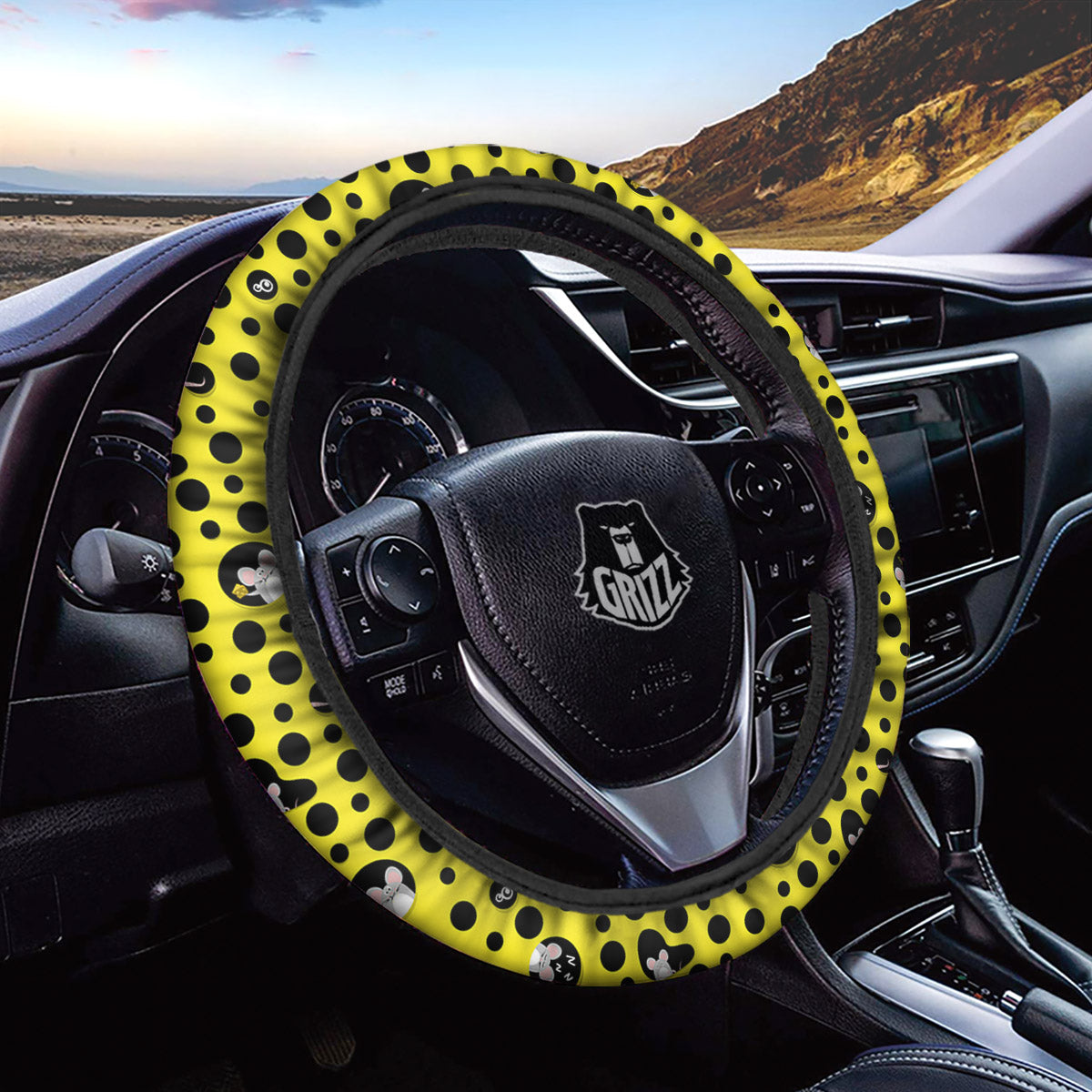 Cheese Cartoon Print Pattern Car Steering Wheel Cover-grizzshop