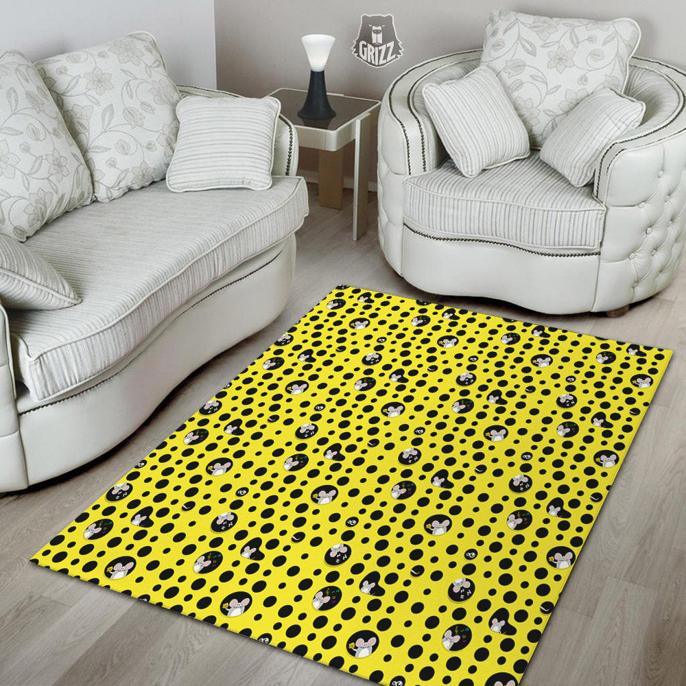Cheese Cartoon Print Pattern Floor Mat-grizzshop