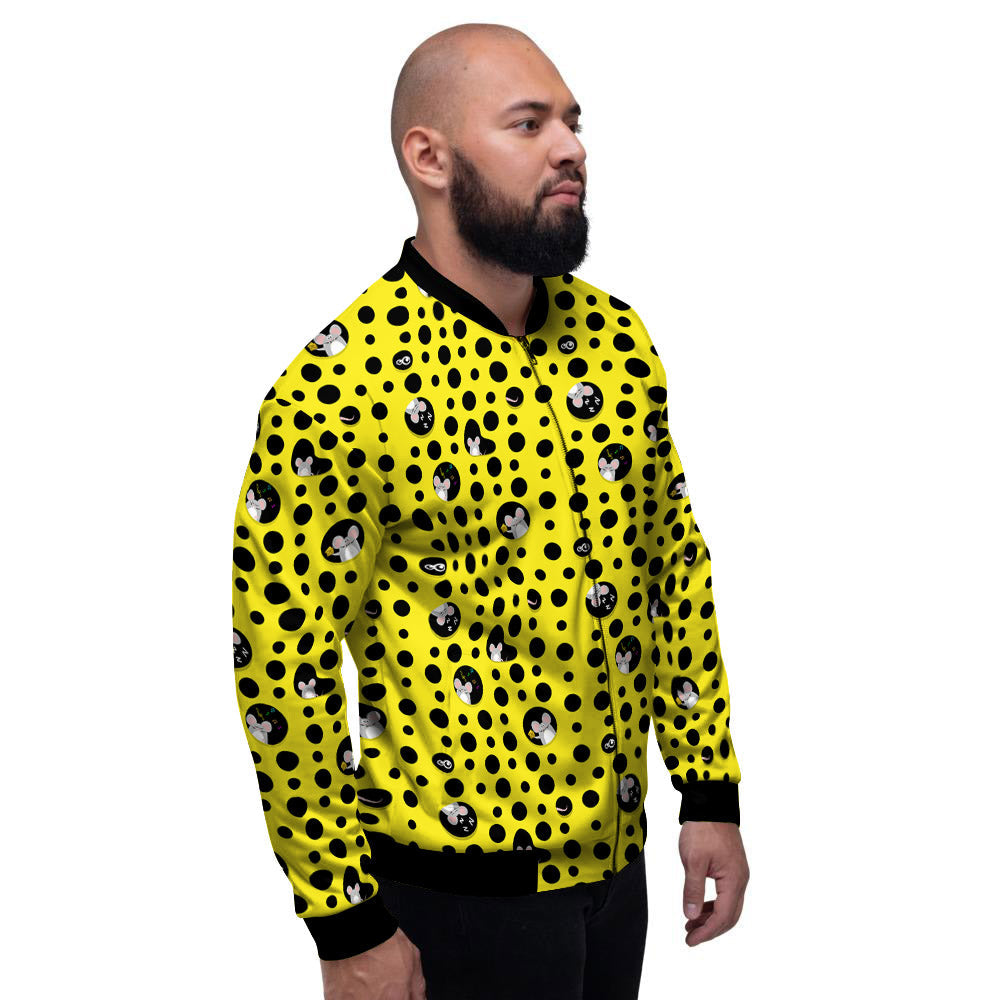 Cheese Cartoon Print Pattern Men's Bomber Jacket-grizzshop