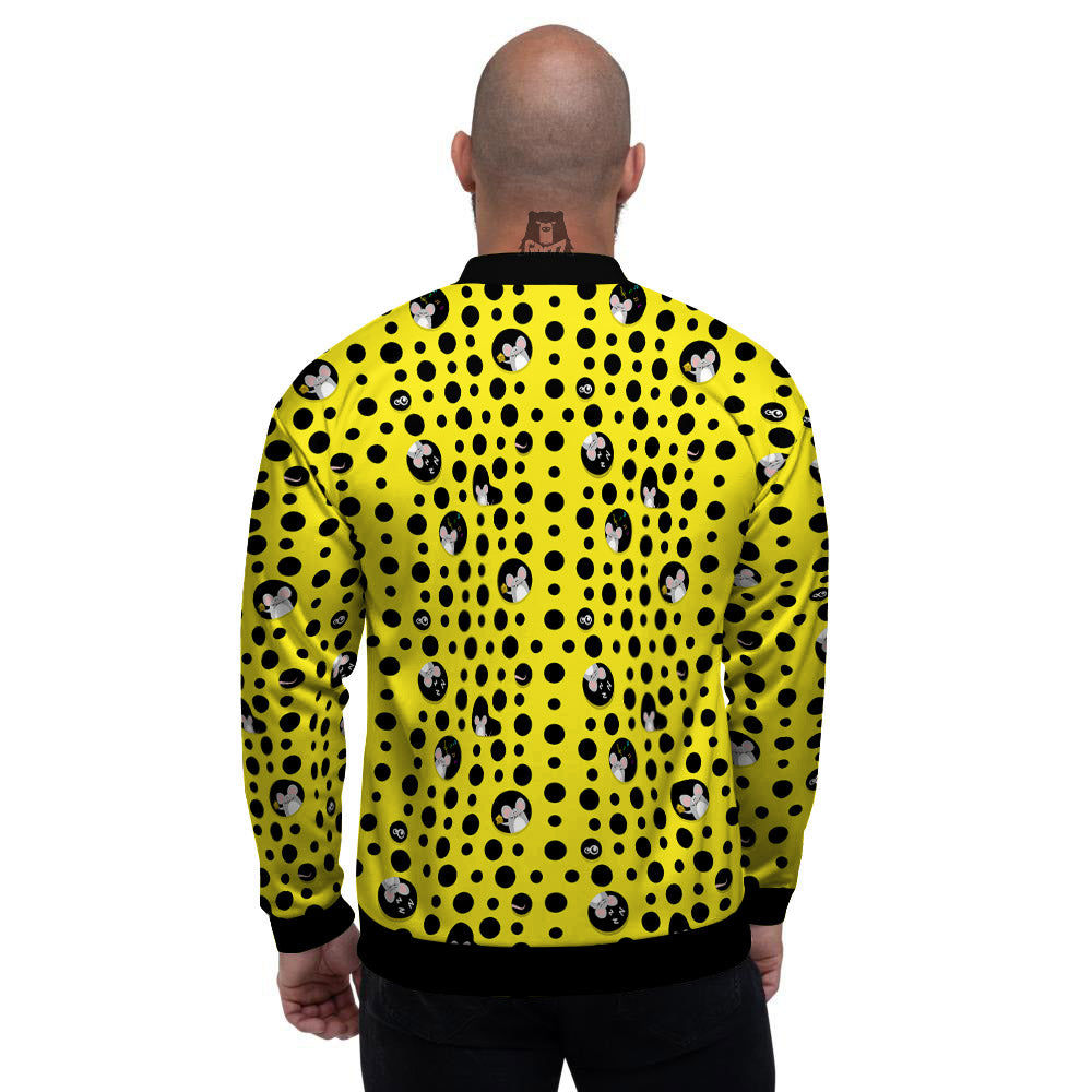 Cheese Cartoon Print Pattern Men's Bomber Jacket-grizzshop