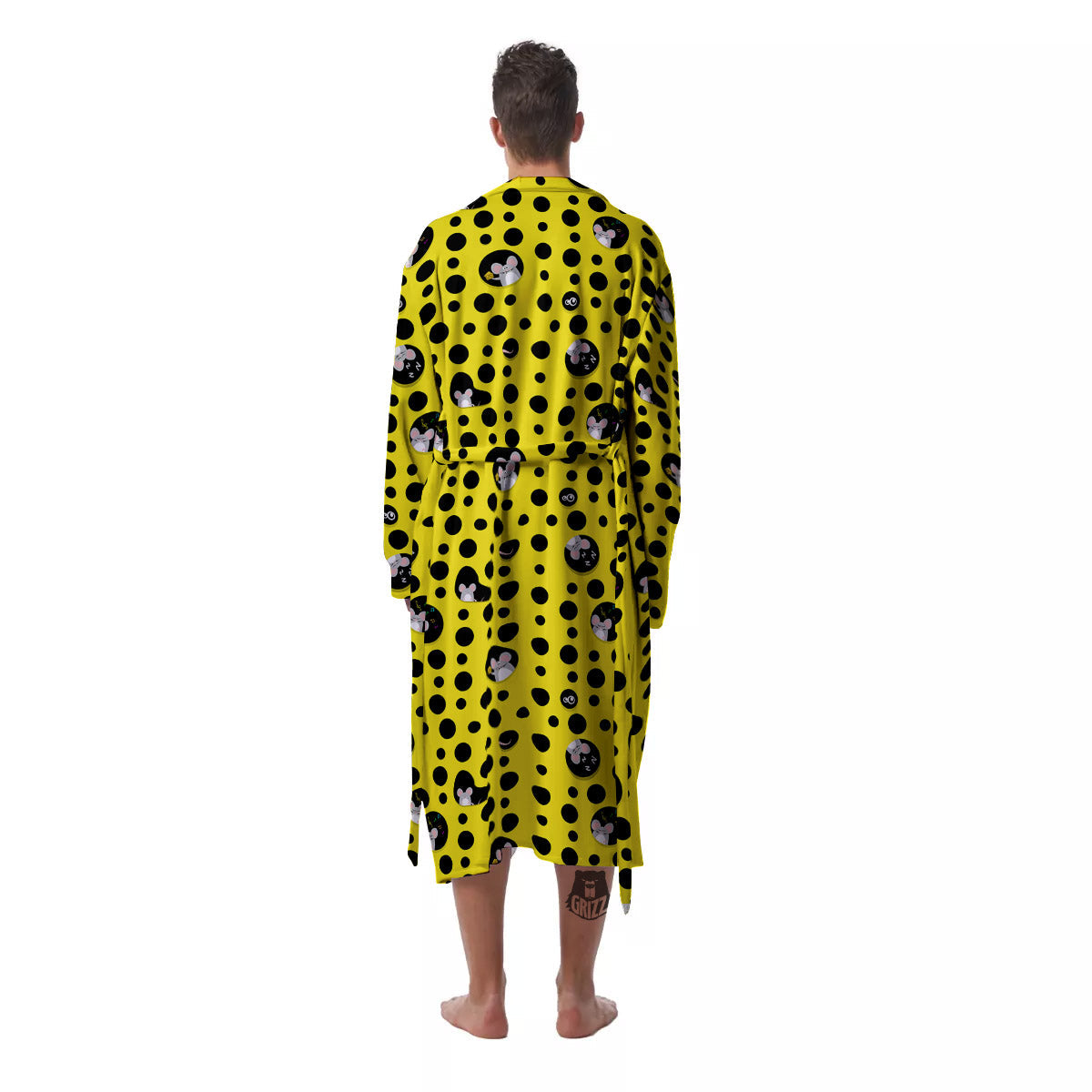 Cheese Cartoon Print Pattern Men's Robe-grizzshop