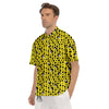 Cheese Cartoon Print Pattern Men's Short Sleeve Shirts-grizzshop