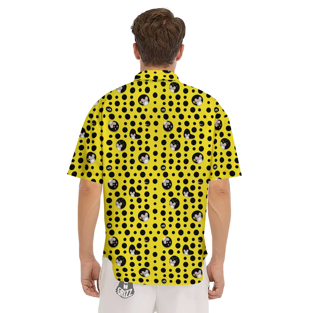 Cheese Cartoon Print Pattern Men's Short Sleeve Shirts-grizzshop