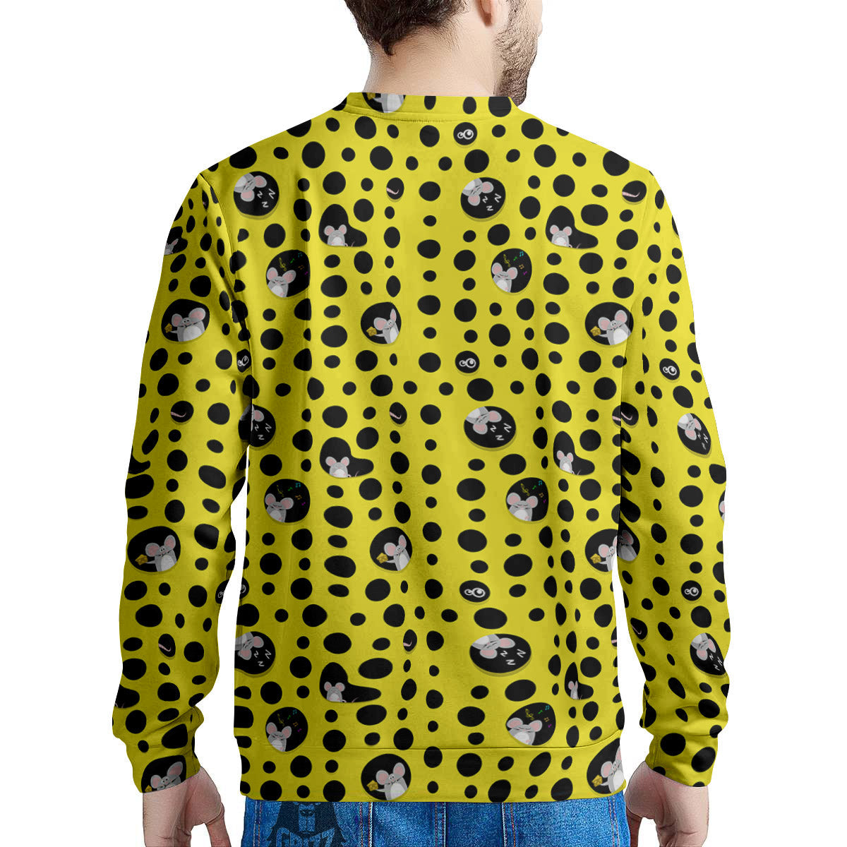 Cheese Cartoon Print Pattern Men's Sweatshirt-grizzshop