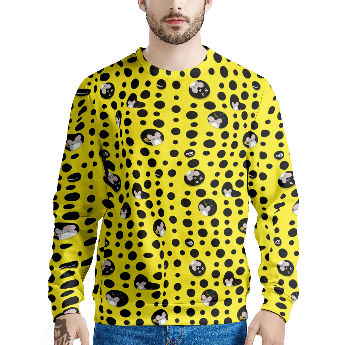 Cheese Cartoon Print Pattern Men's Sweatshirt-grizzshop