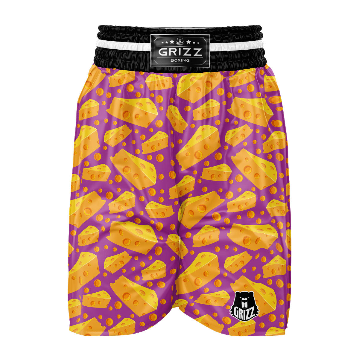 Cheese Holes And Purple Print Pattern Boxing Shorts-grizzshop