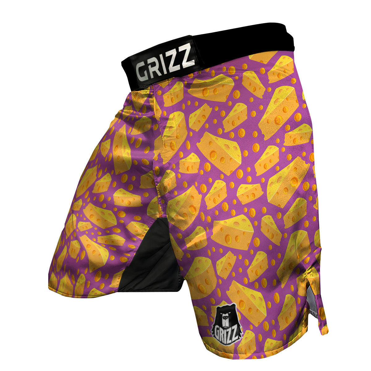Cheese Holes And Purple Print Pattern MMA Shorts-grizzshop
