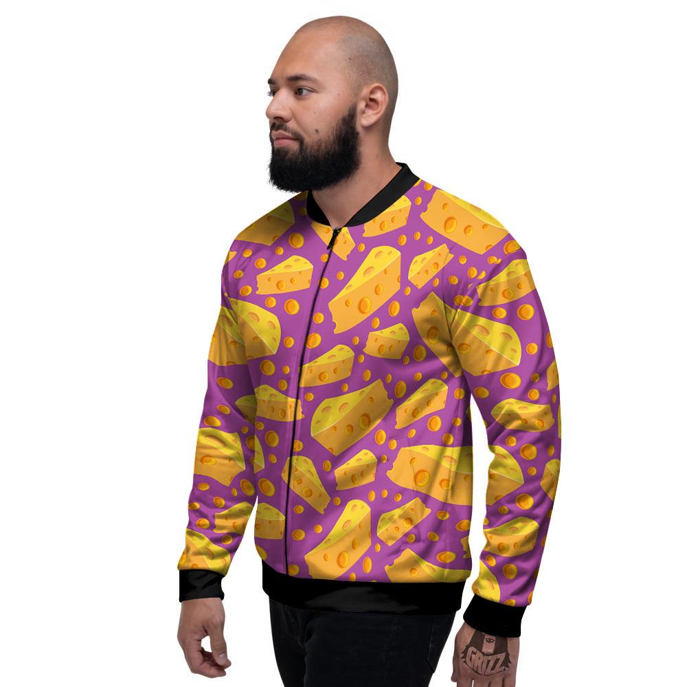 Cheese Holes And Purple Print Pattern Men's Bomber Jacket-grizzshop