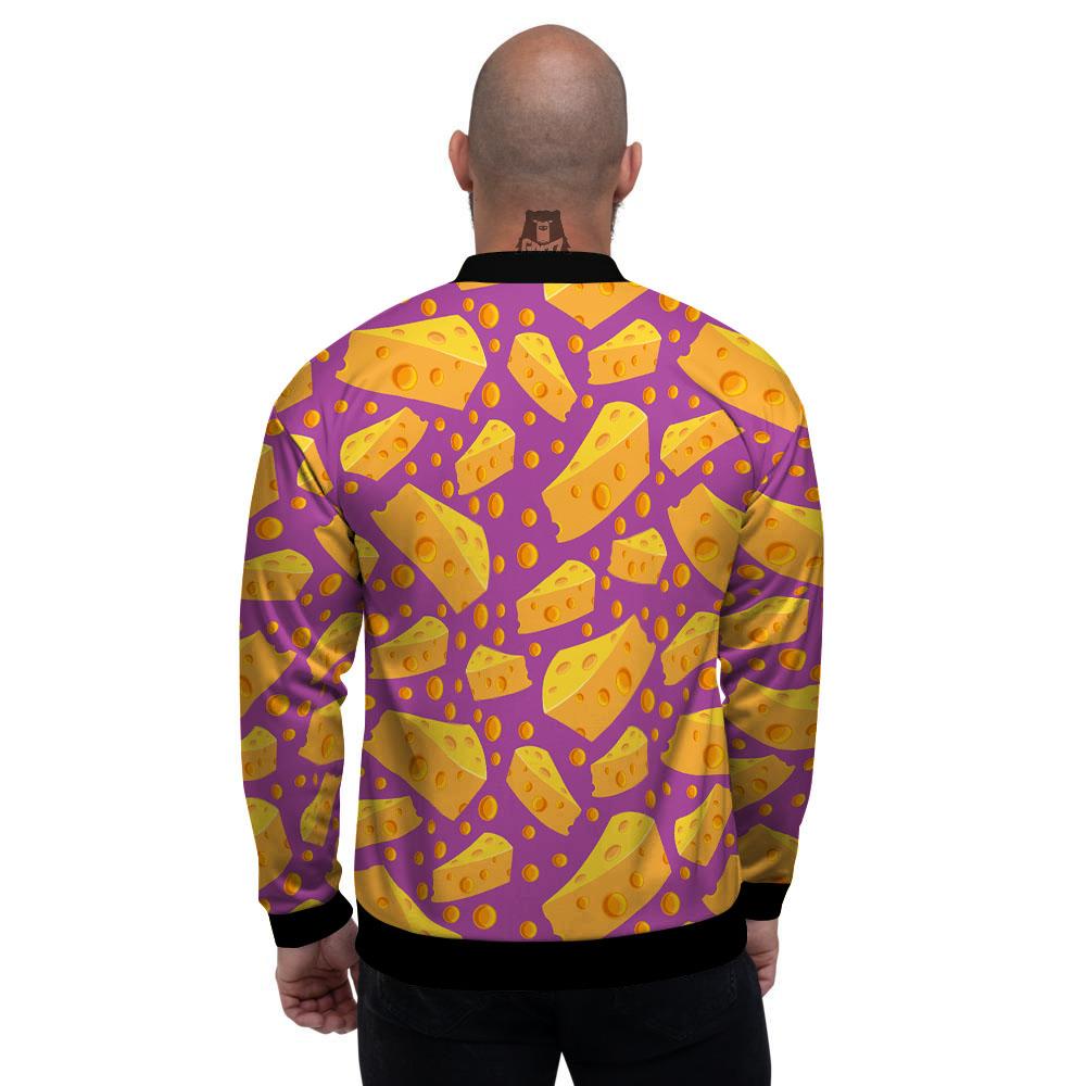 Cheese Holes And Purple Print Pattern Men's Bomber Jacket-grizzshop