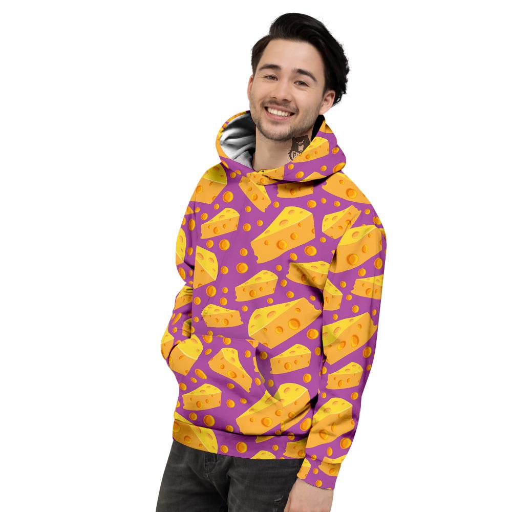 Cheese Holes And Purple Print Pattern Men's Hoodie-grizzshop