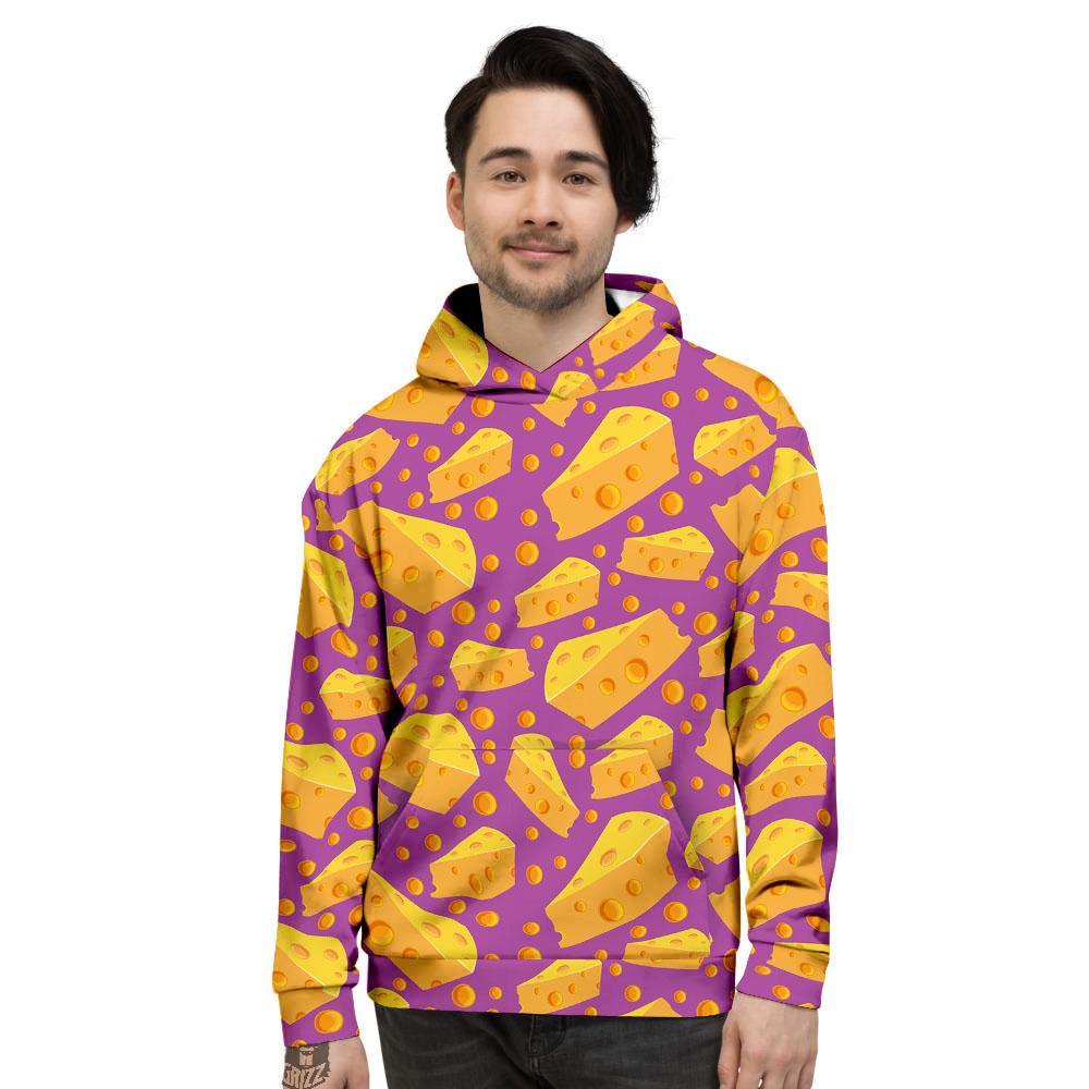 Cheese Holes And Purple Print Pattern Men's Hoodie-grizzshop