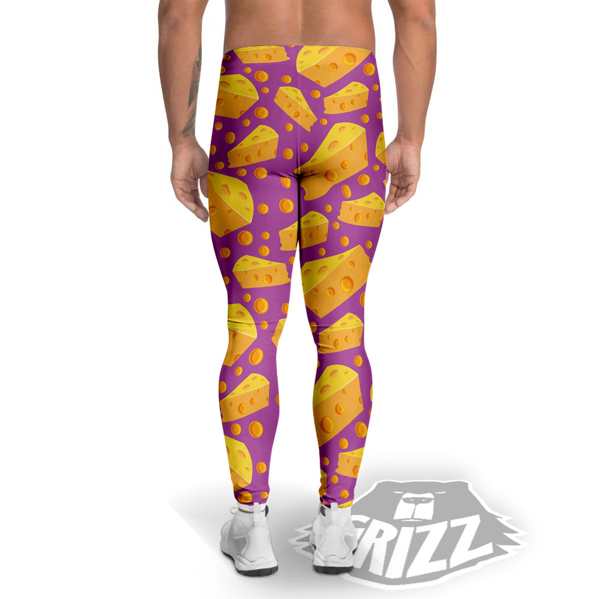 Cheese Holes And Purple Print Pattern Men's Leggings-grizzshop