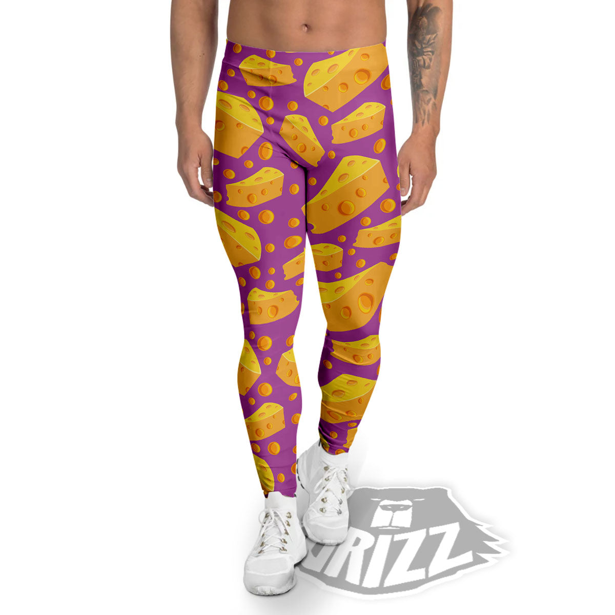 Cheese Holes And Purple Print Pattern Men's Leggings-grizzshop