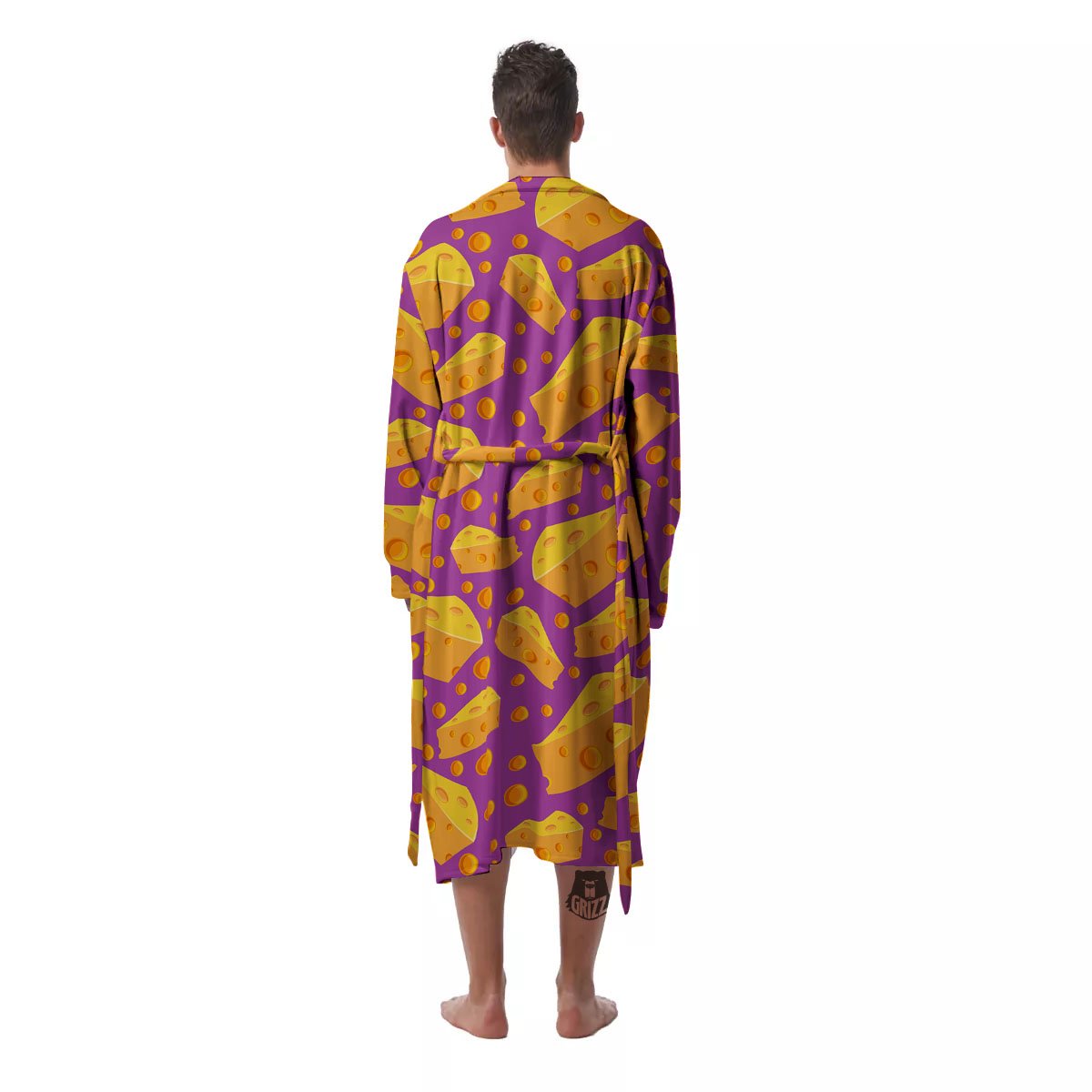 Cheese Holes And Purple Print Pattern Men's Robe-grizzshop