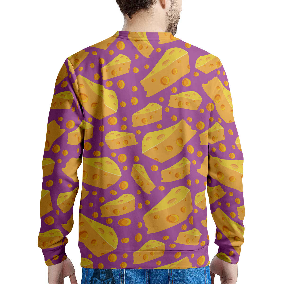 Cheese Holes And Purple Print Pattern Men's Sweatshirt-grizzshop