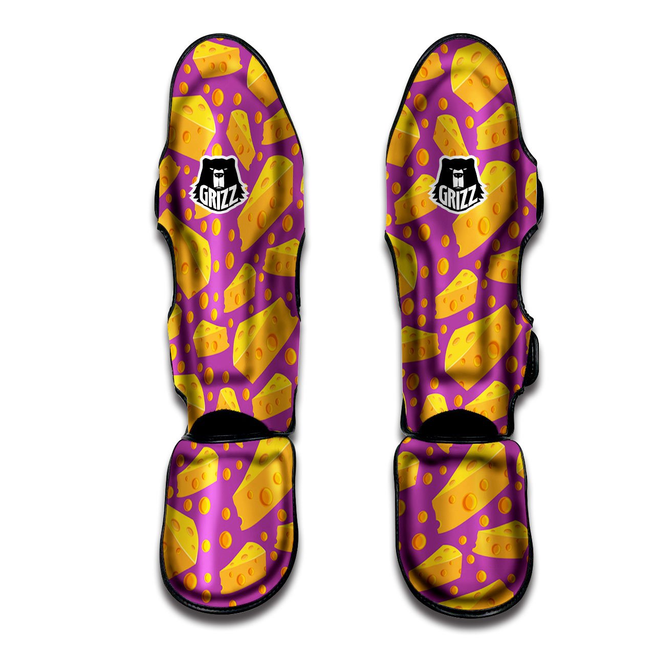 Cheese Holes And Purple Print Pattern Muay Thai Shin Guards-grizzshop