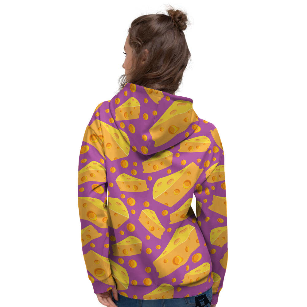 Cheese Holes And Purple Print Pattern Women's Hoodie-grizzshop