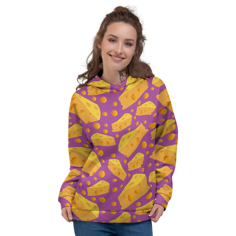 Cheese Holes And Purple Print Pattern Women's Hoodie-grizzshop