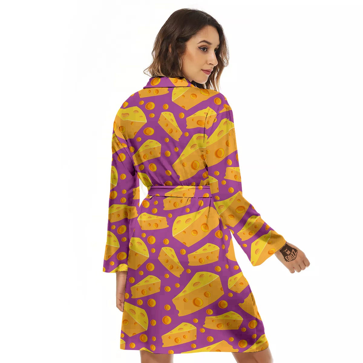 Cheese Holes And Purple Print Pattern Women's Robe-grizzshop