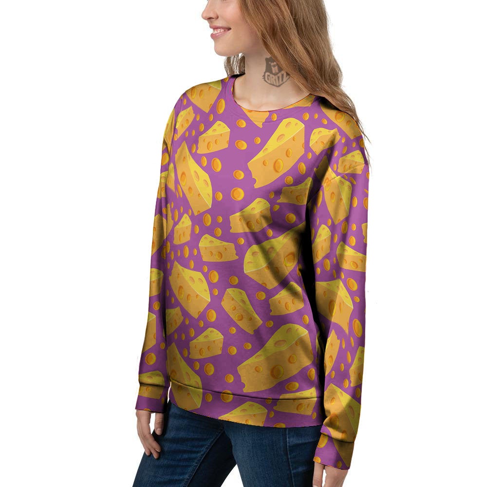 Cheese Holes And Purple Print Pattern Women's Sweatshirt-grizzshop