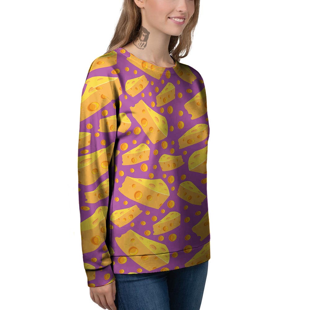 Cheese Holes And Purple Print Pattern Women's Sweatshirt-grizzshop