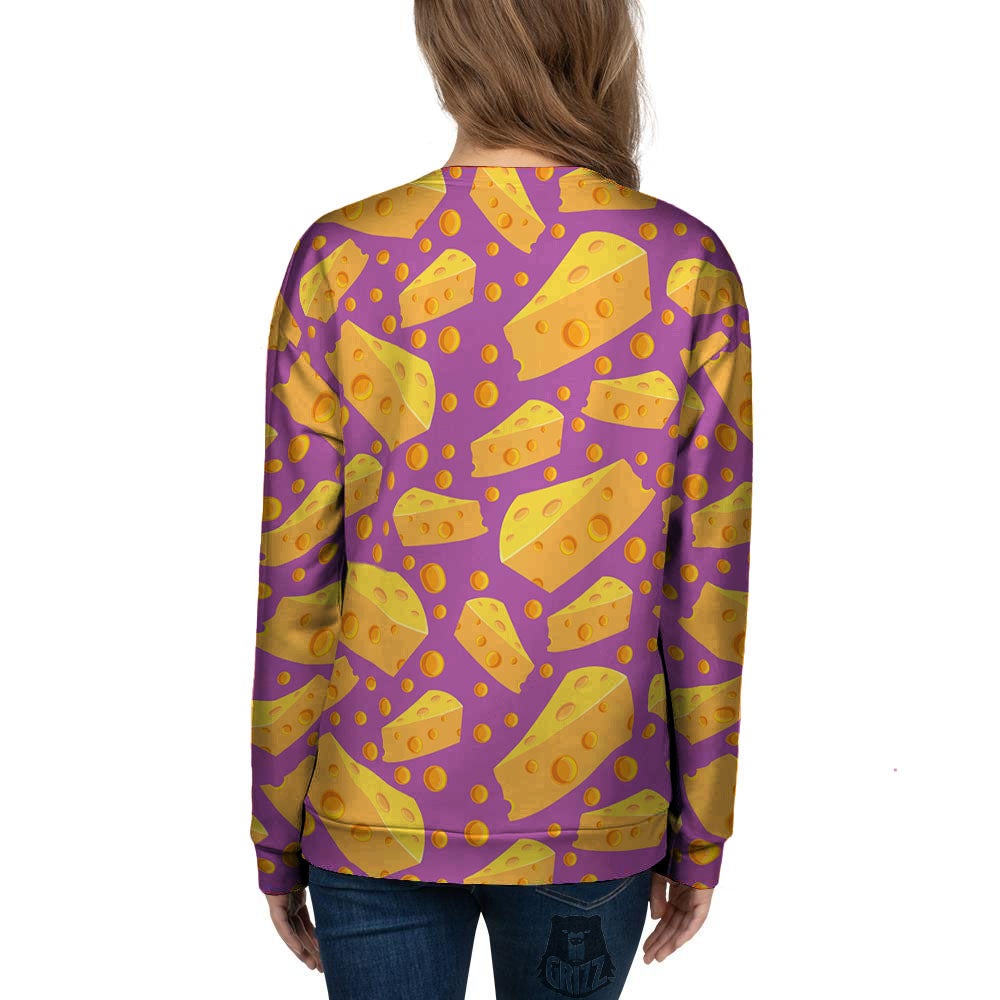 Cheese Holes And Purple Print Pattern Women's Sweatshirt-grizzshop