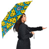 Cheese Mouse Pattern Print Automatic Foldable Umbrella-grizzshop