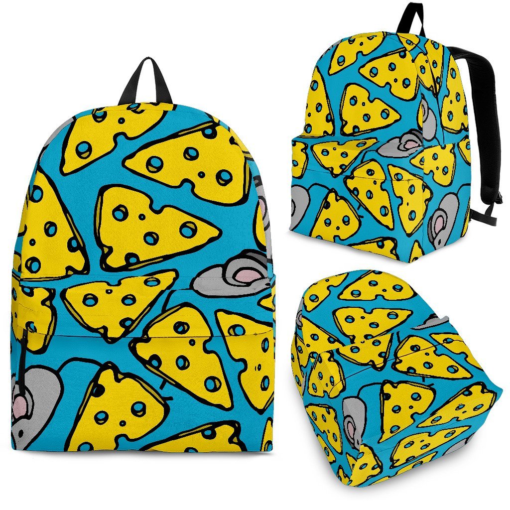 Cheese Mouse Pattern Print Backpack-grizzshop