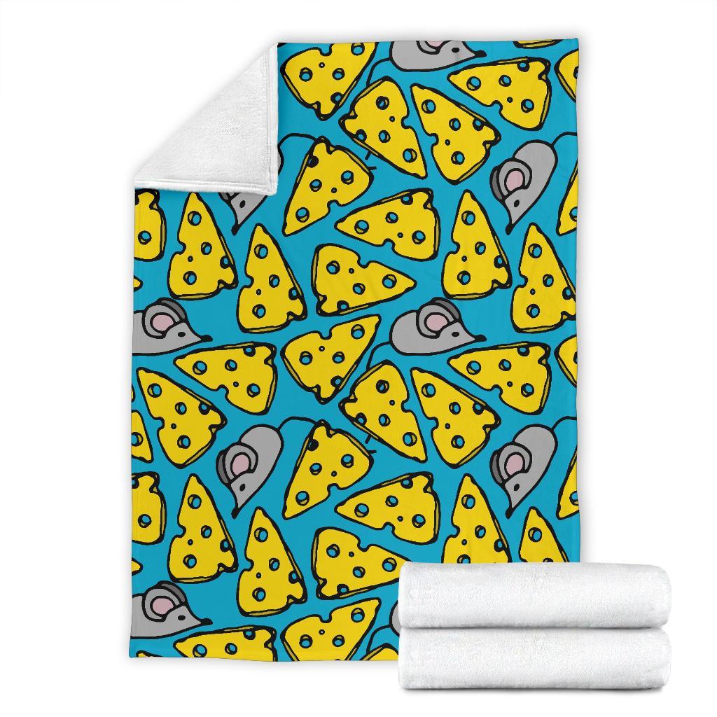 Cheese Mouse Pattern Print Blanket-grizzshop