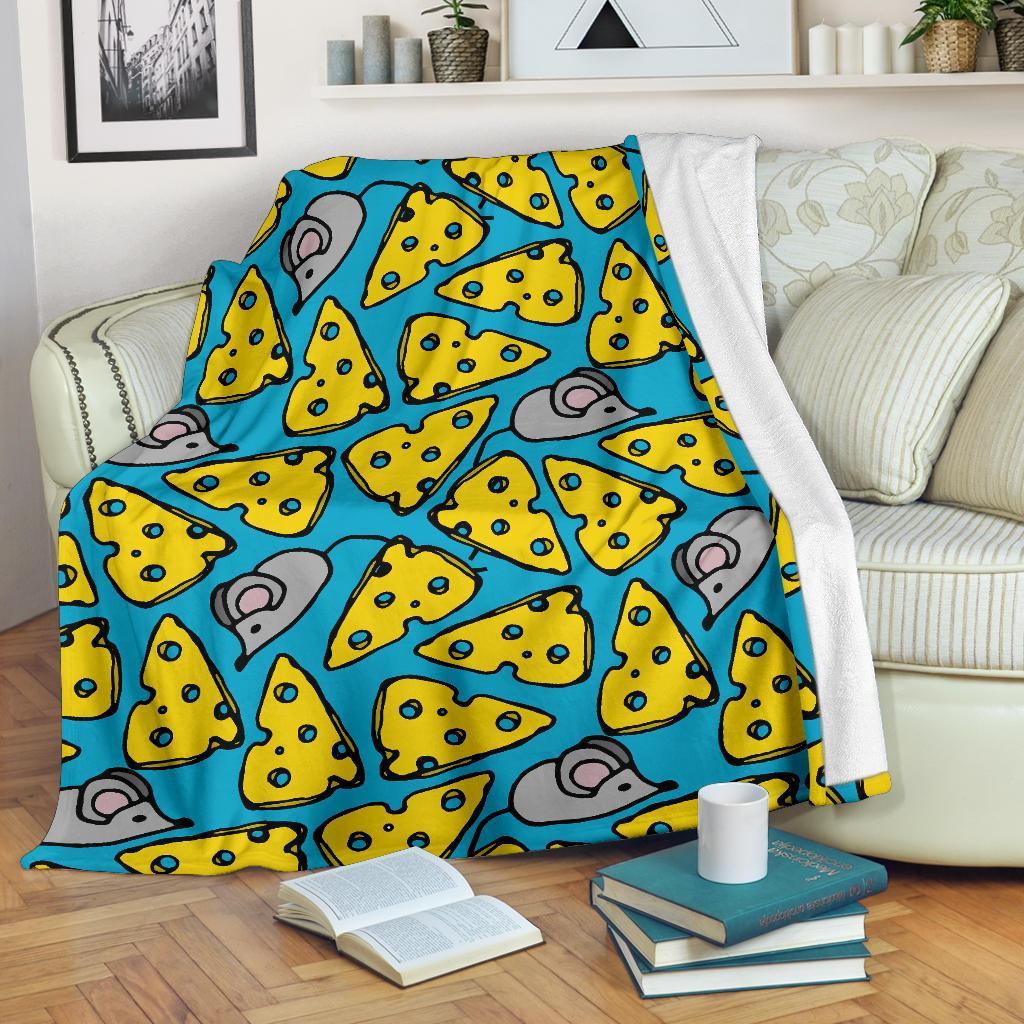 Cheese Mouse Pattern Print Blanket-grizzshop