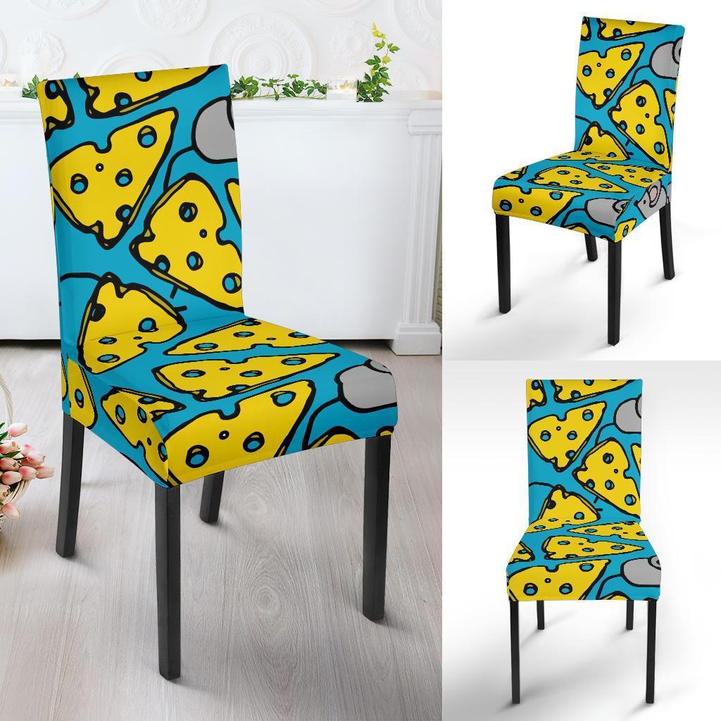 Cheese Mouse Pattern Print Chair Cover-grizzshop