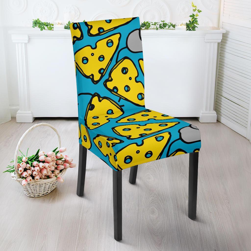 Cheese Mouse Pattern Print Chair Cover-grizzshop