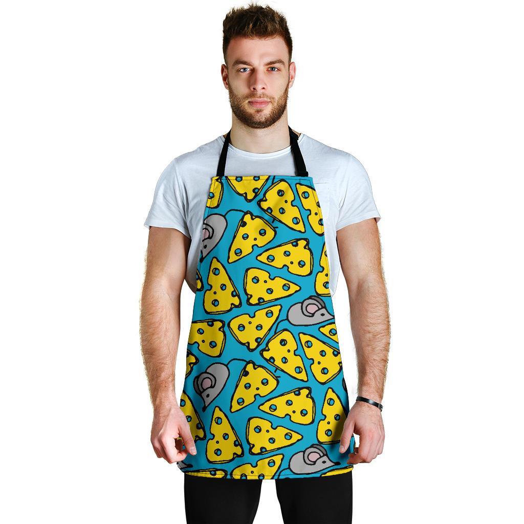 Cheese Mouse Pattern Print Men's Apron-grizzshop