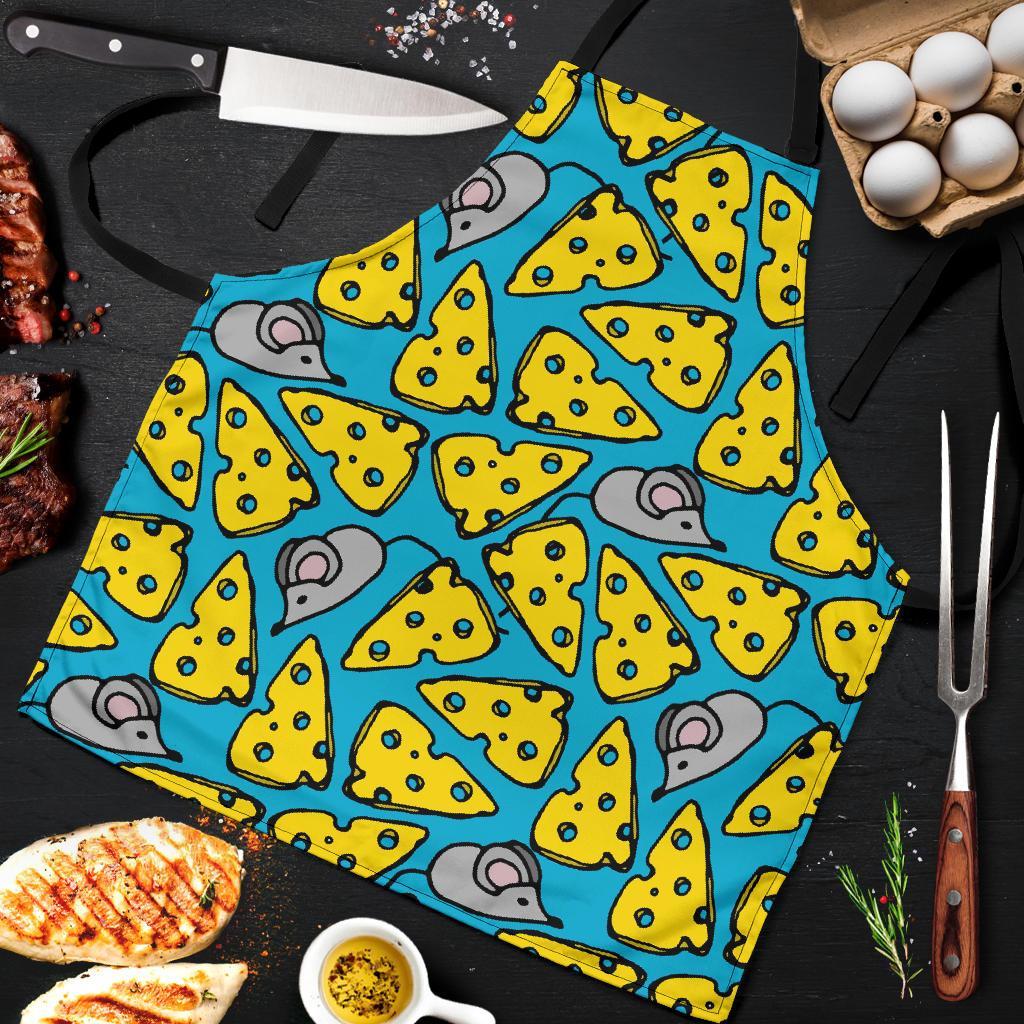 Cheese Mouse Pattern Print Men's Apron-grizzshop