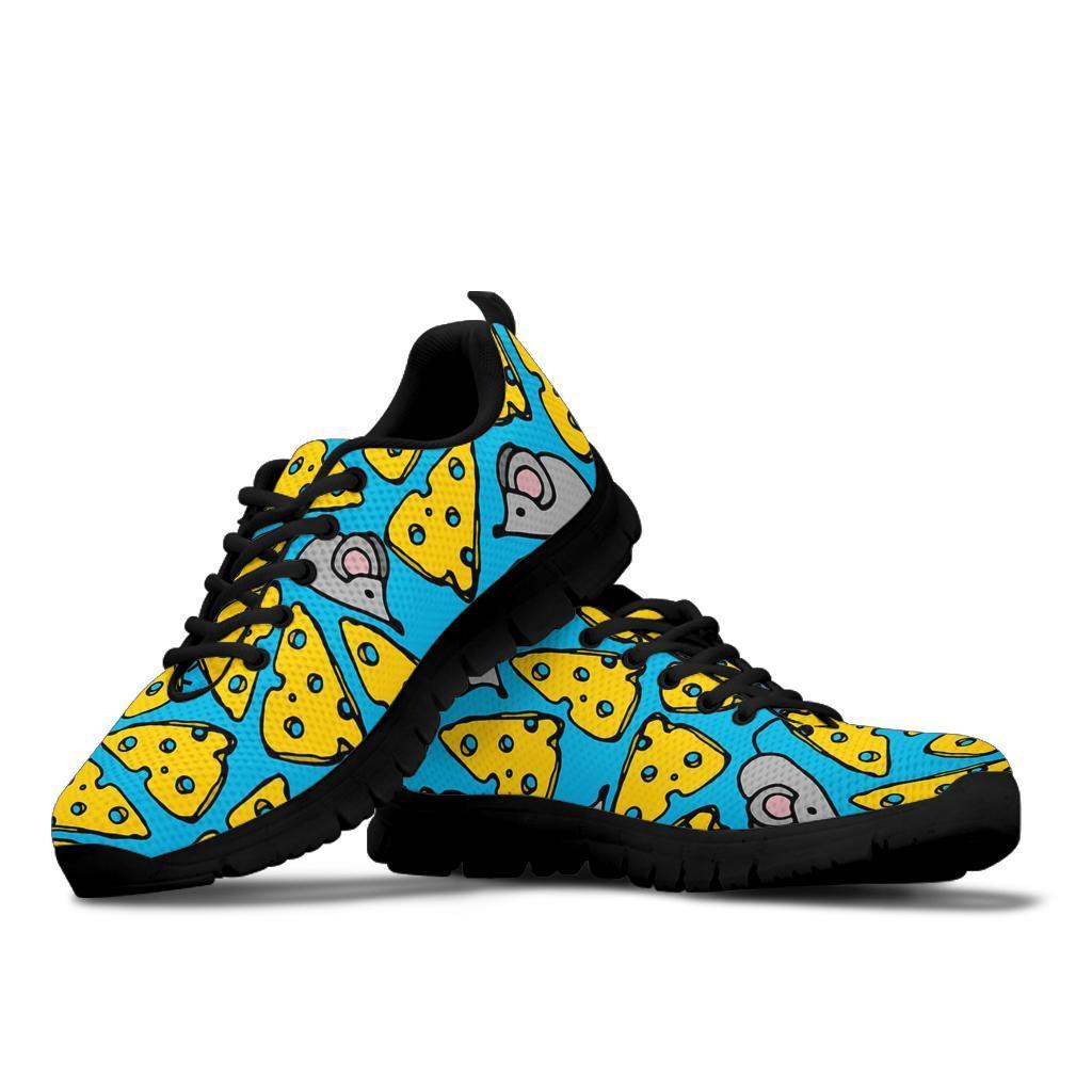 Cheese Mouse Pattern Print Sneaker Shoes For Men Women-grizzshop