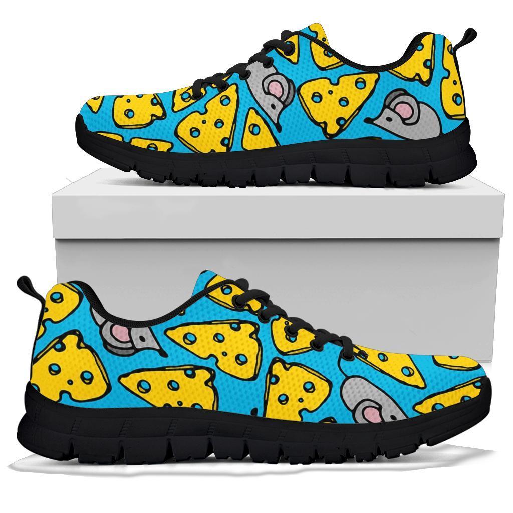 Cheese Mouse Pattern Print Sneaker Shoes For Men Women-grizzshop