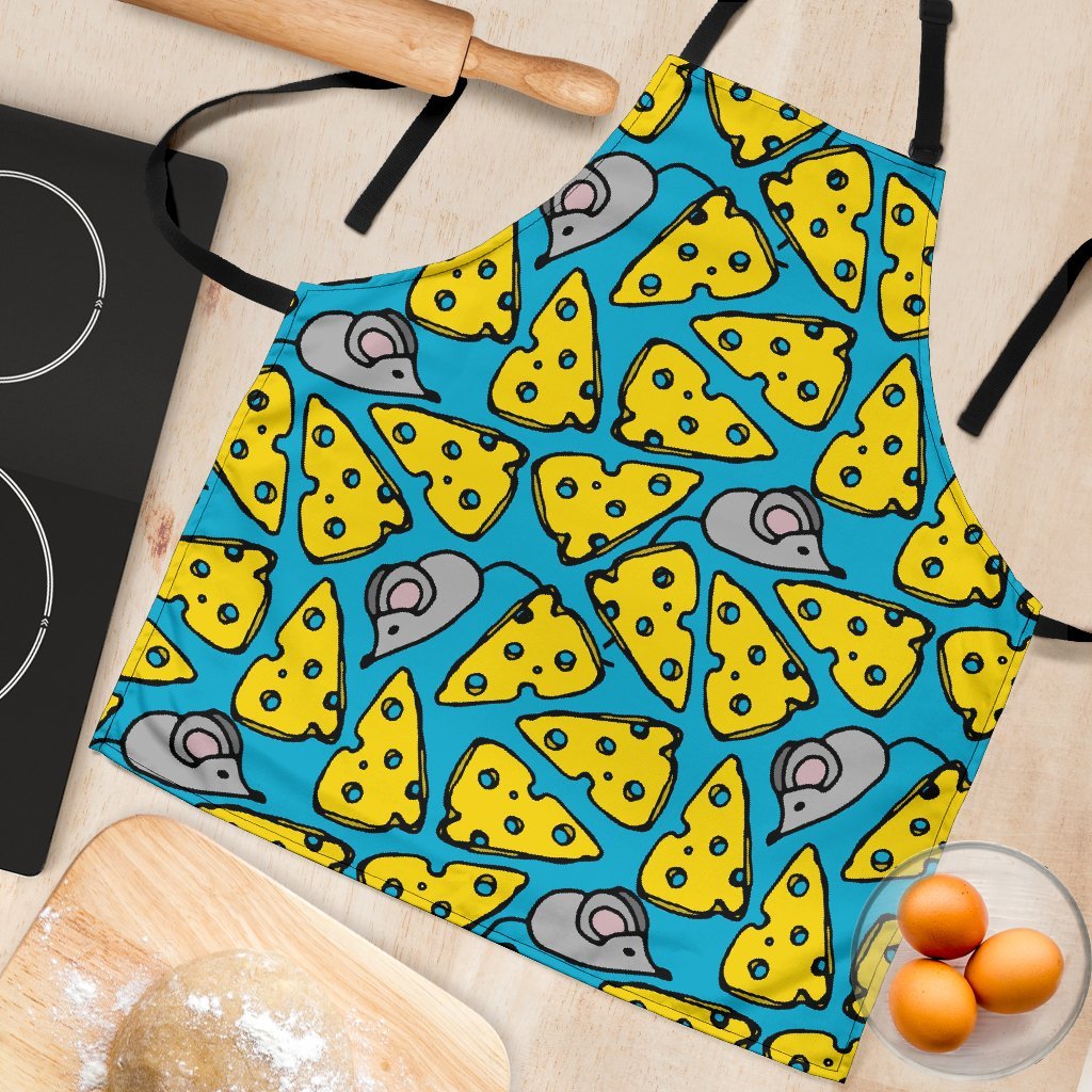 Cheese Mouse Pattern Print Women's Apron-grizzshop