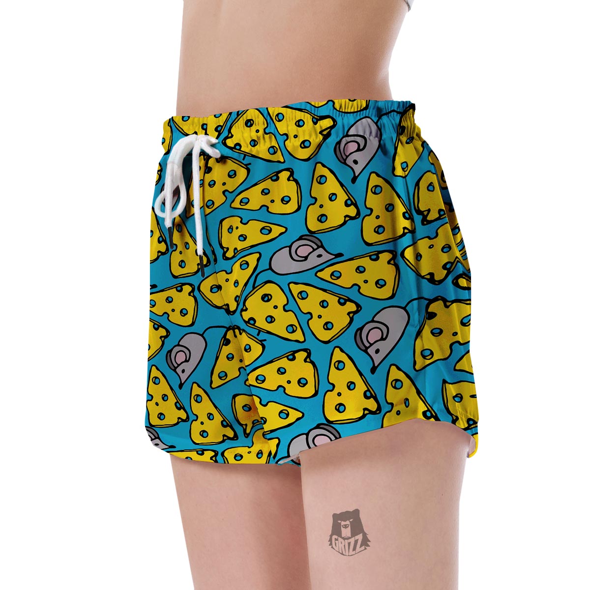 Cheese Mouse Pattern Print Women's Shorts-grizzshop