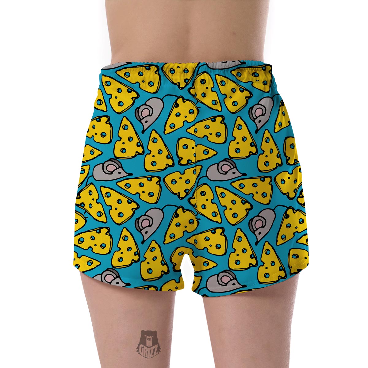 Cheese Mouse Pattern Print Women's Shorts-grizzshop