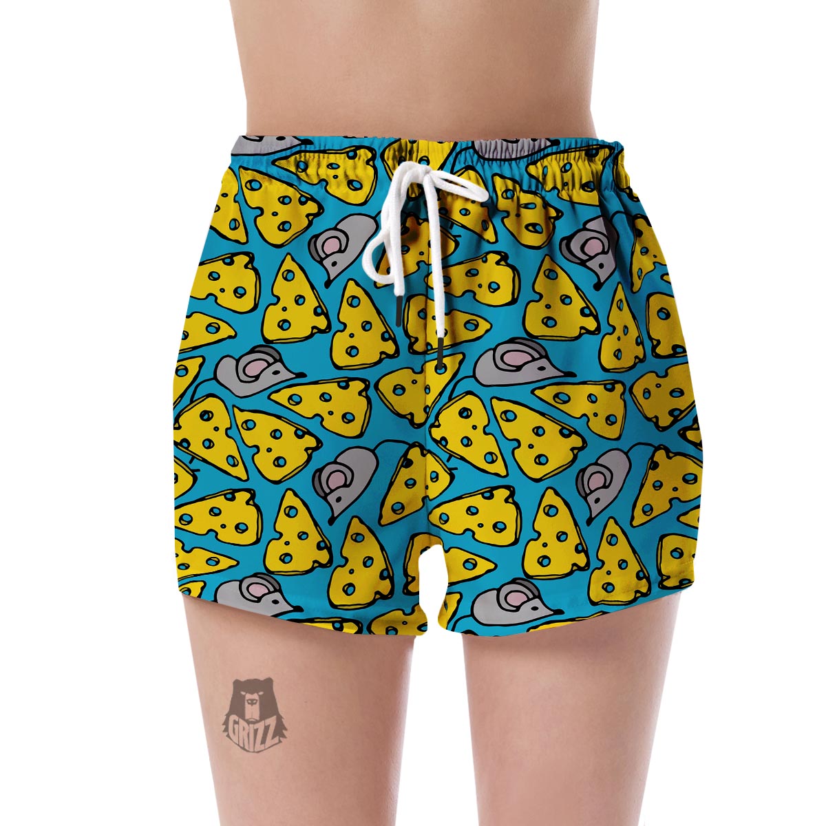 Cheese Mouse Pattern Print Women's Shorts-grizzshop