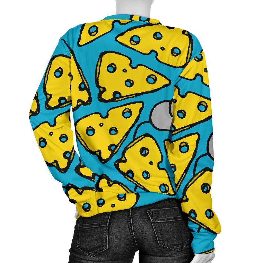 Cheese Mouse Pattern Print Women's Sweatshirt-grizzshop