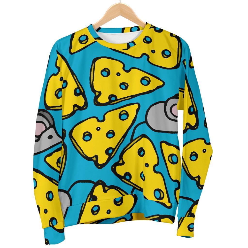 Cheese Mouse Pattern Print Women's Sweatshirt-grizzshop