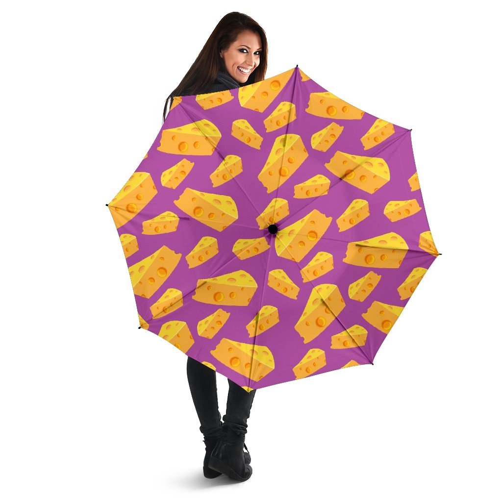 Cheese Pattern Print Automatic Foldable Umbrella-grizzshop