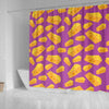 Cheese Pattern Print Bathroom Shower Curtain-grizzshop