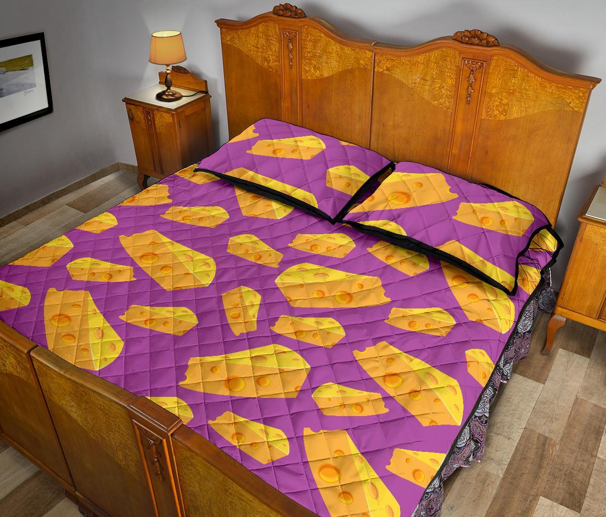 Cheese Pattern Print Bed Set Quilt-grizzshop