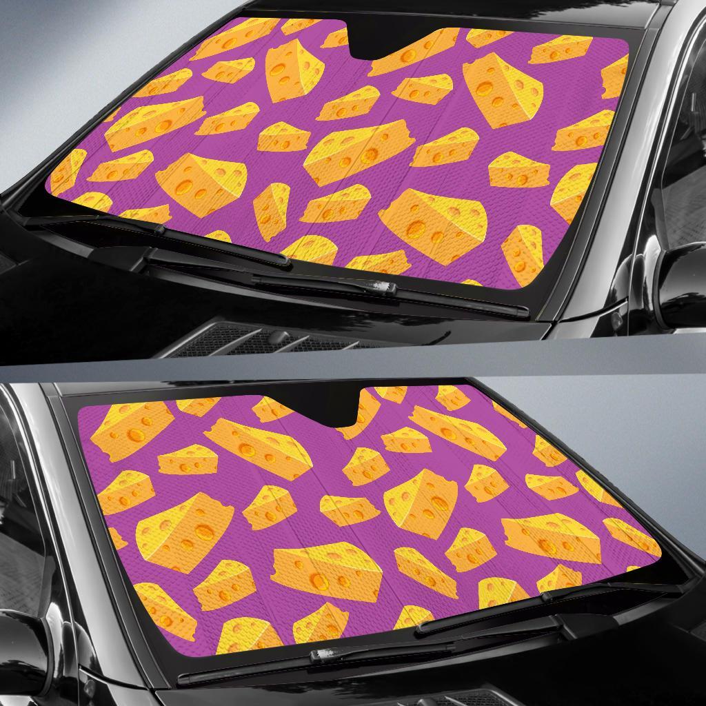 Cheese Pattern Print Car Sun Shade-grizzshop