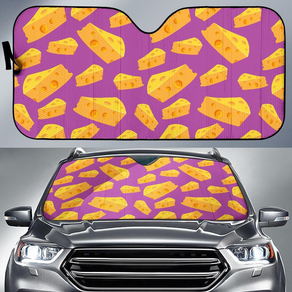 Cheese Pattern Print Car Sun Shade-grizzshop