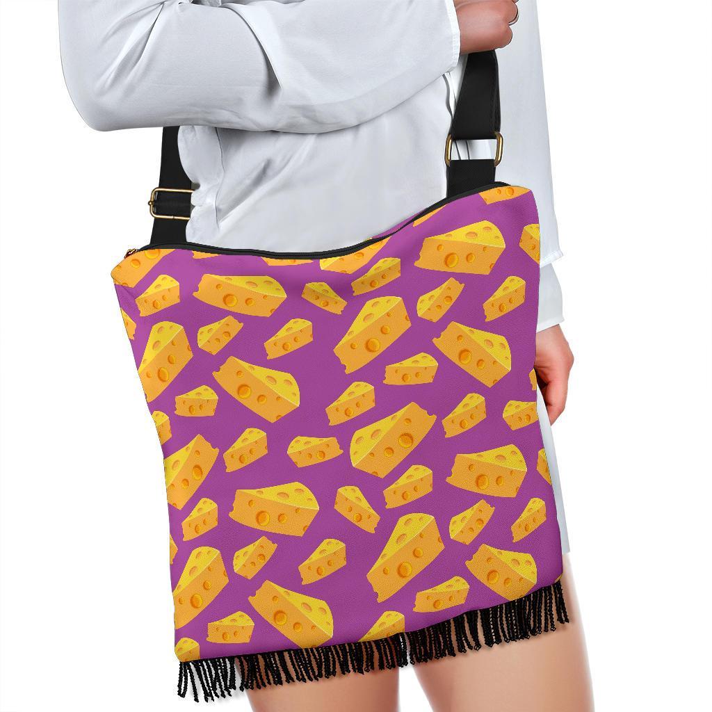 Cheese Pattern Print Crossbody bags-grizzshop