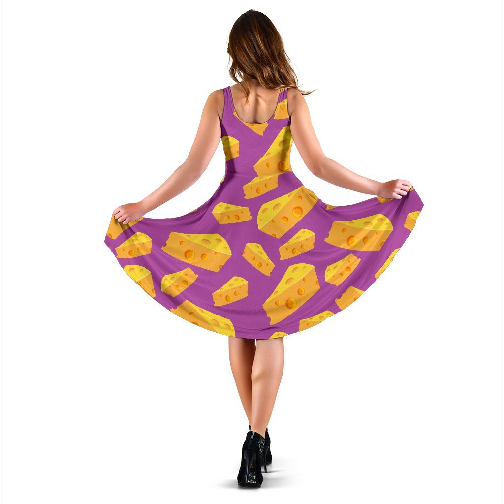 Cheese Pattern Print Dress-grizzshop